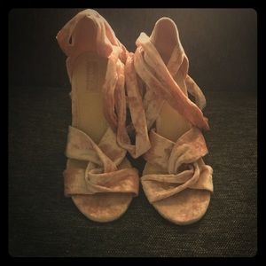 Pink velvet forever 21 heels